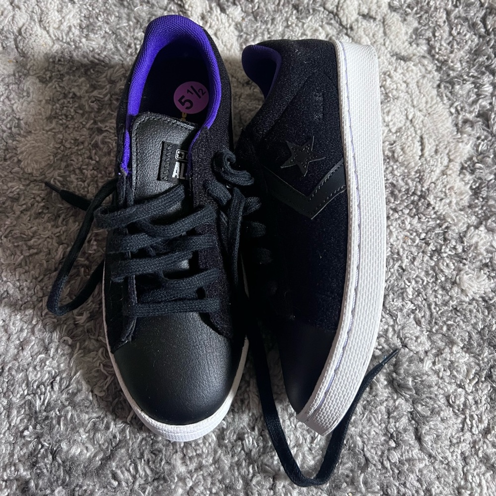 Converse Pro Leather Low Skate Women's Shoes Suede Black Casual Sneakers